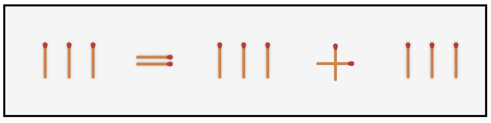 Matchstick equation: III equals III plus III.